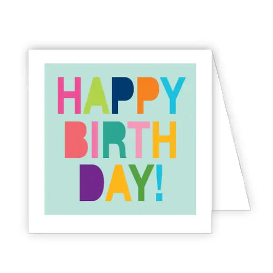 Happy Birthday Colorful Block Enclosure Card
