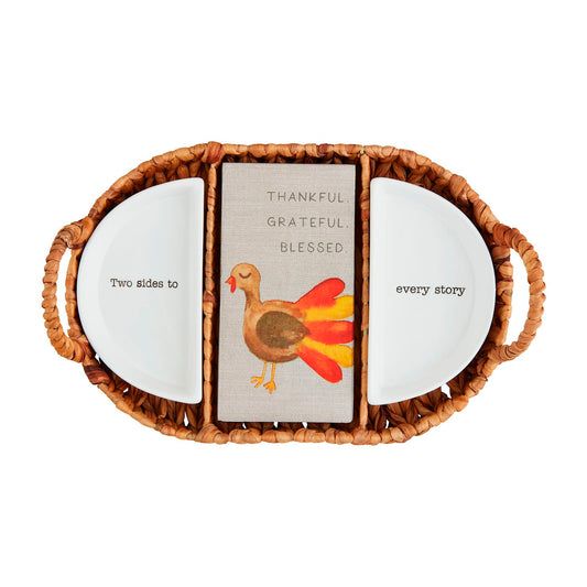 Thanksgiving Side Dish & Napkin Basket Set