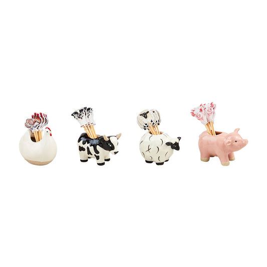 Farm Animal Toothpick Caddy Set