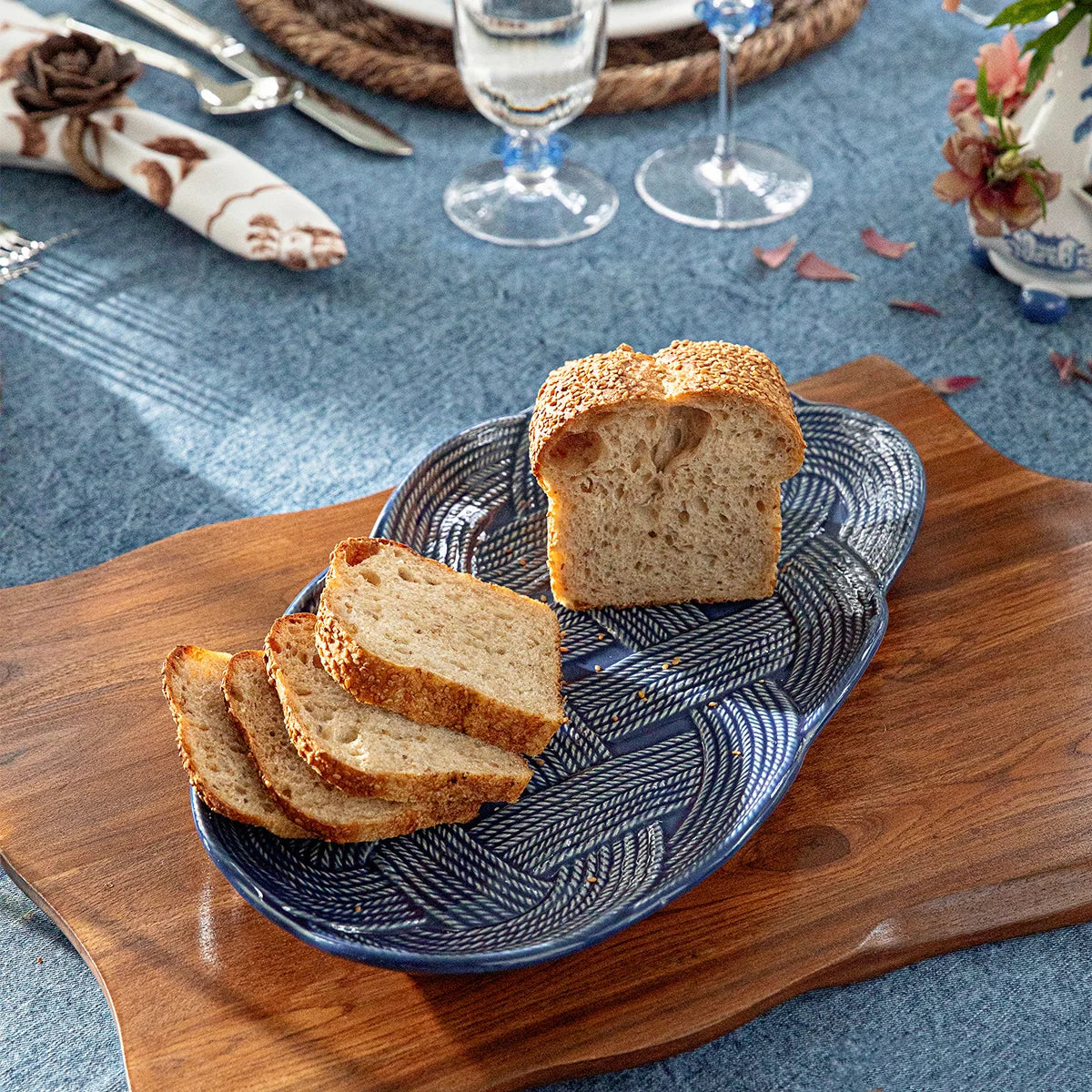 Mystic Knot 15" Hostess Tray - Denim