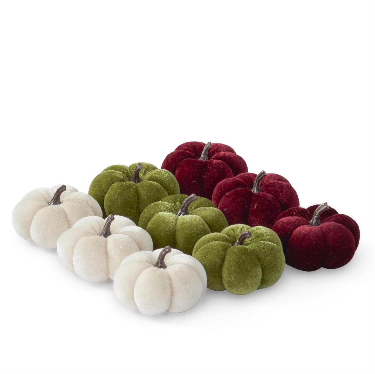 Burgundy Cream & Green Velvet Filler Pumpkins