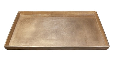 Aluminum Rectangle Tray Brass Antique Large