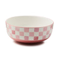 Pink Check Serving Bowl