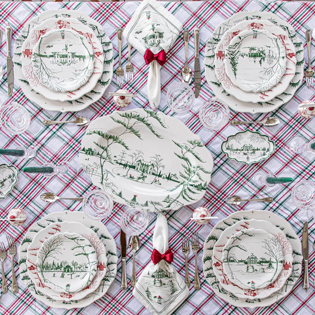Winter Frolic 18" Platter - Evergreen