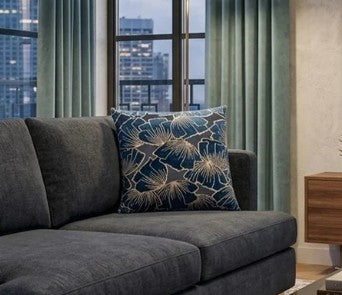 Blue Bloom Pillow 22x22