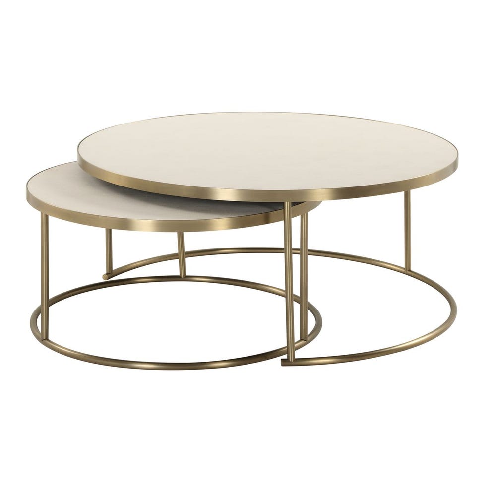 Aragon Nesting Coffee Tables, White, S/2