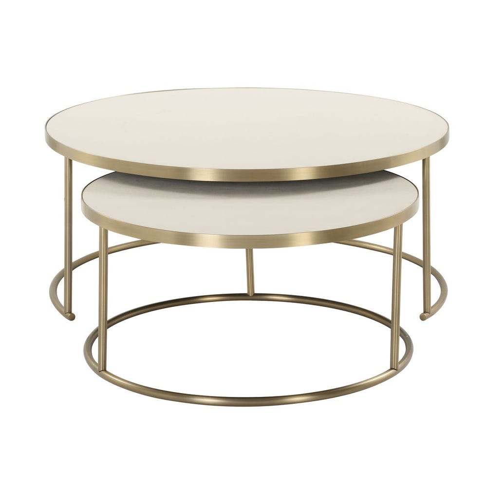 Aragon Nesting Coffee Tables, White, S/2
