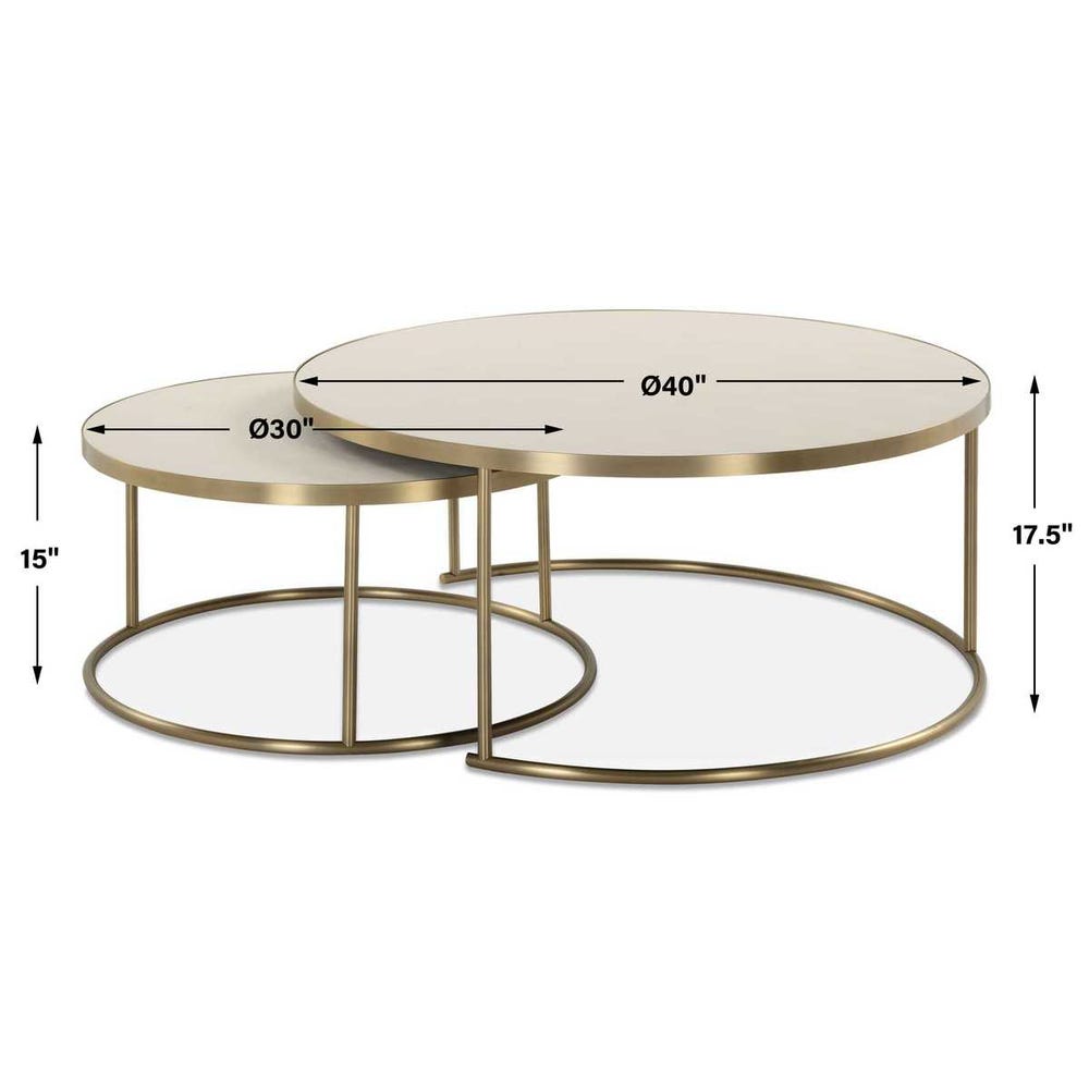 Aragon Nesting Coffee Tables, White, S/2