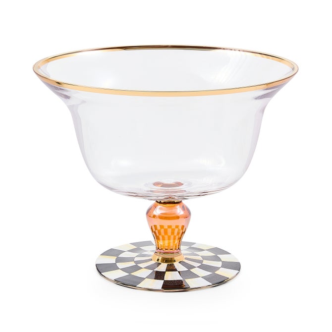 Courtly Check Glass Pedestal Bowl
