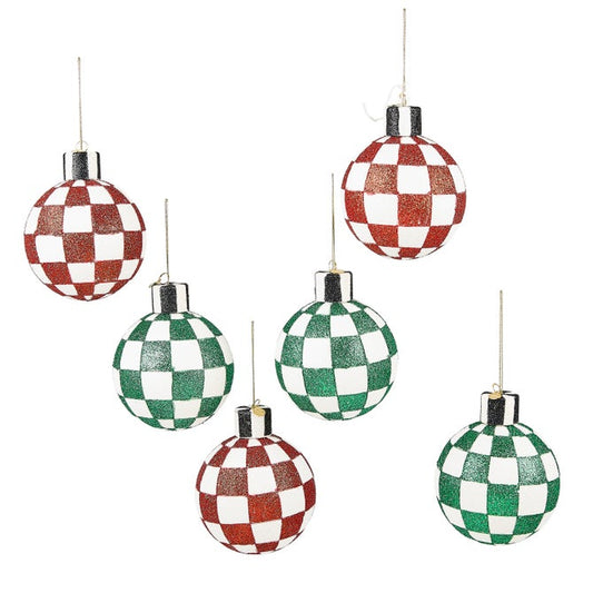 Check It Out Glass Ball Ornaments, Set of 6