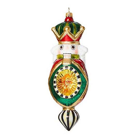 Cozy Nutcracker Reflector Glass Ornament