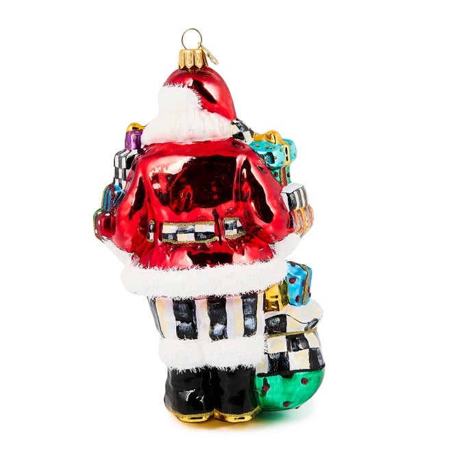 Santa with Gifts Glass Ornament - Thumbnail 2