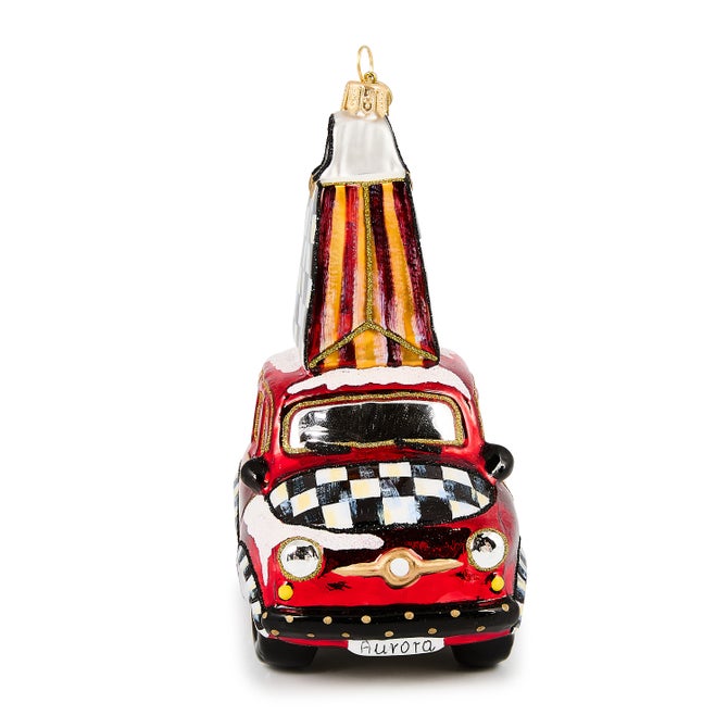 Christmas Shopping Car Glass Ornament - Thumbnail 3