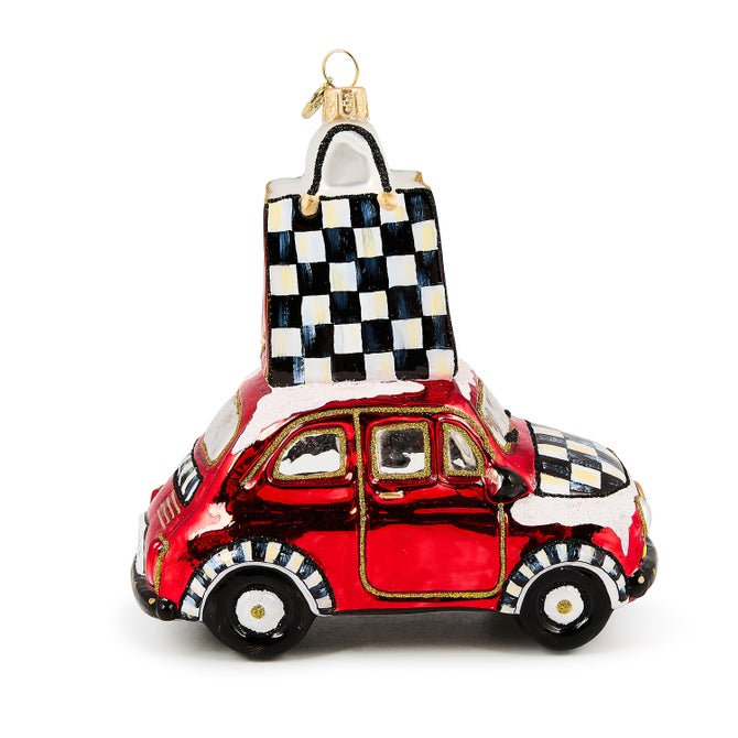 Christmas Shopping Car Glass Ornament - Thumbnail 2
