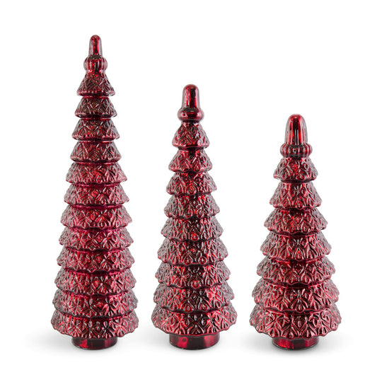 Small Red Glass Tiered Tree