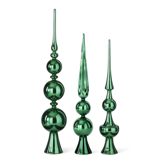 Small Green Glass Finial Tree Topper