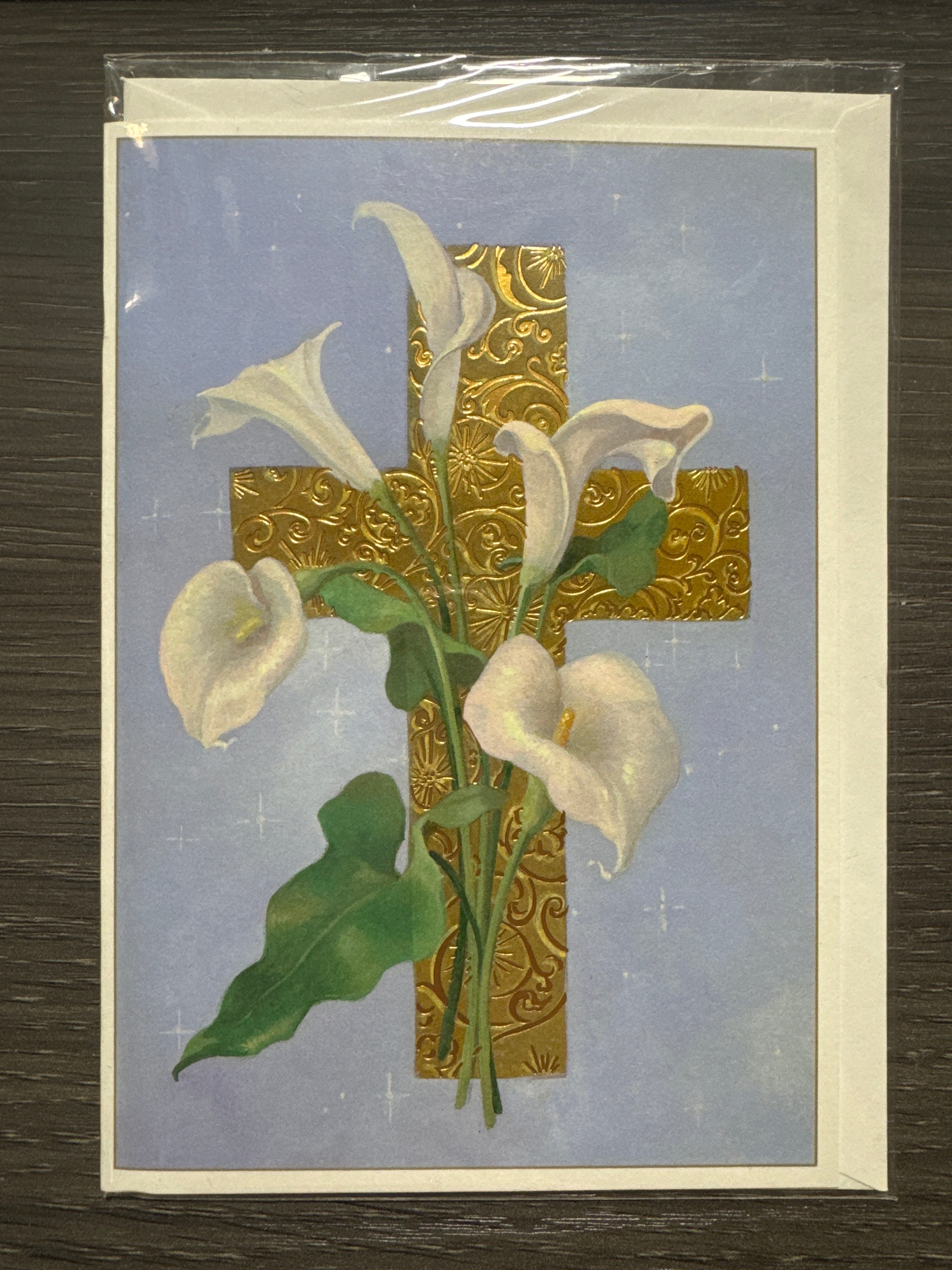 Gold Cross Easter Card