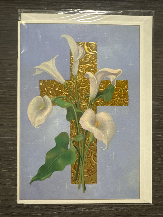 Gold Cross Easter Card