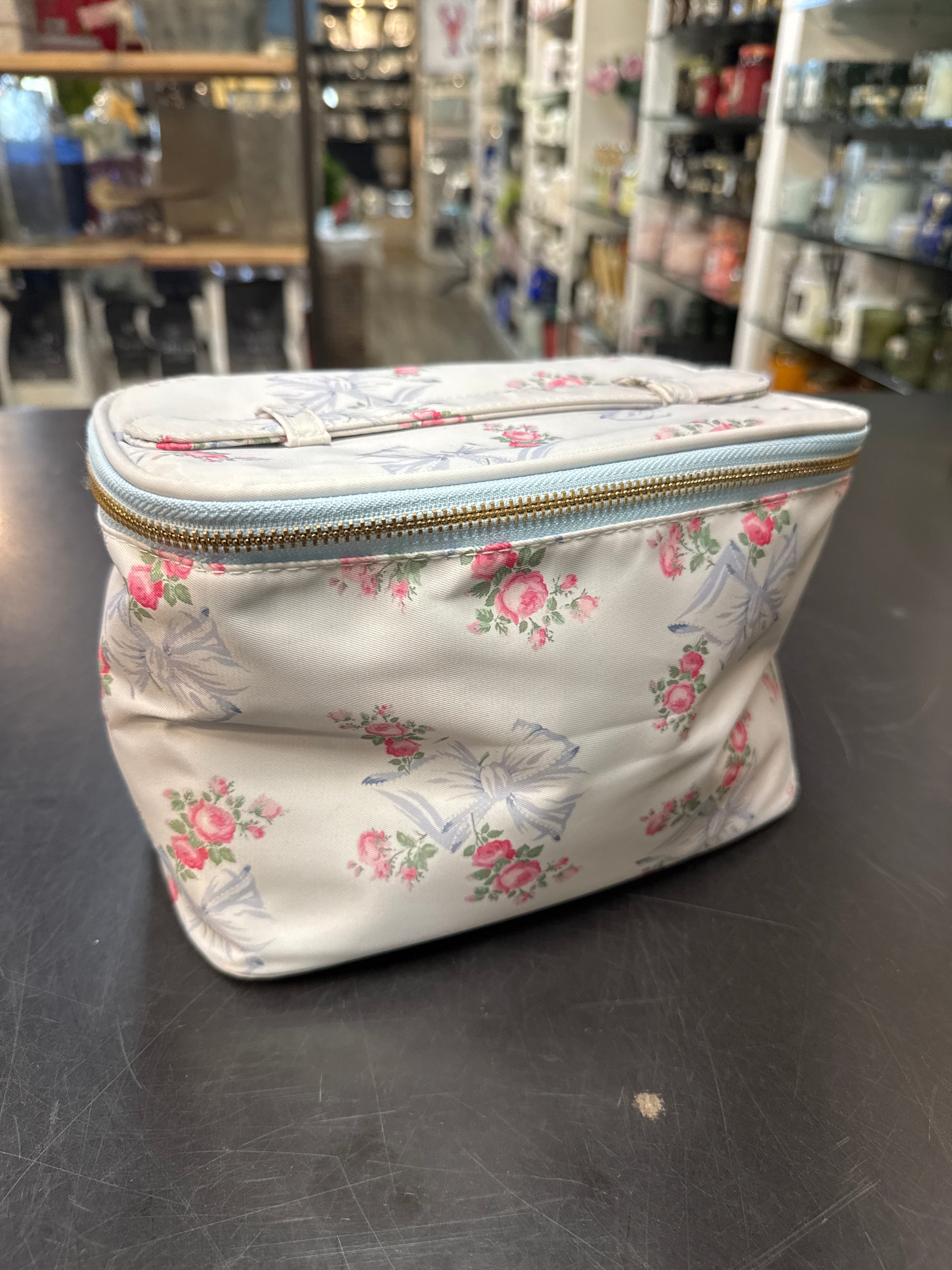 Blue Floral Make Up Bag