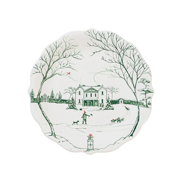 Evergreen Country Estate Winter Frolic Party Plate Assorted Set/4