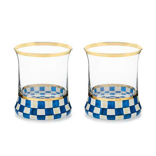 Royal Check Tumbler Glass, Set of 2