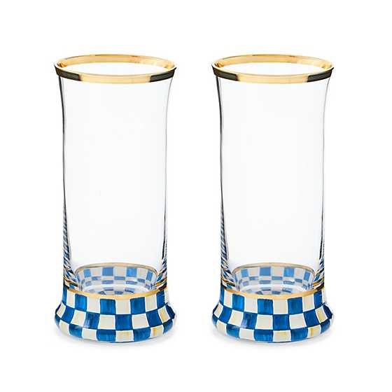 Royal Check Highball Glass, Set of 2