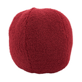 Faux Fur Ball Pillow Red