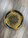Green & Gold Small Round Tray