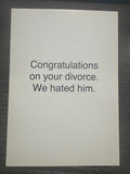 Congratulations On Your Divorce Card