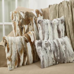 Rabbit Fur Pillow 20"