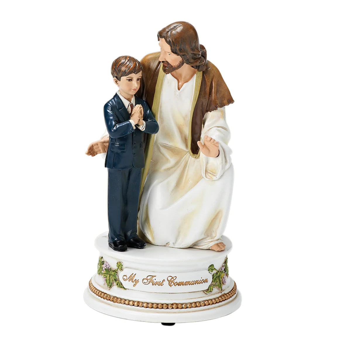 Joseph's Studio Jesus with Boy First Communion Figure - "The Lord's Prayer" Tune