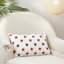 Red And Blue Stars Pillow