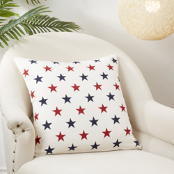 Red And Blue Stars Pillow Square