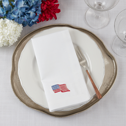 Embroidered American Flag Napkin