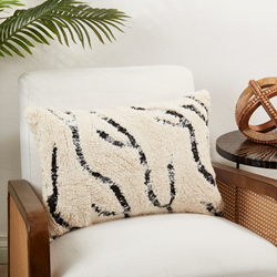 Black Lines Pillow Oblong