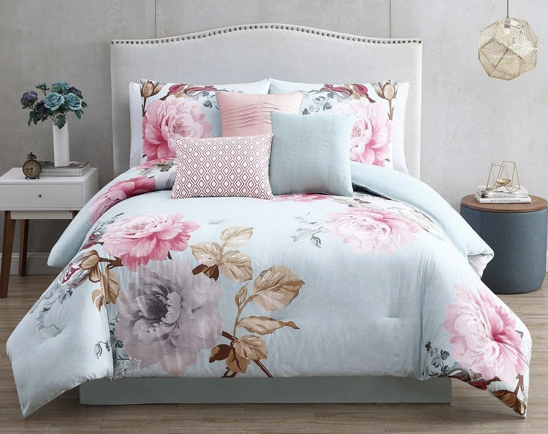 Rachel 7-Piece Spa King Comforter Set