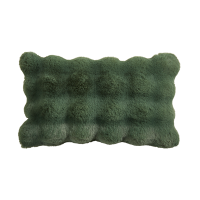 Jasper Green Bubble Faux Fur Pillow 12x20