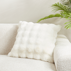 Ivory Bubble Faux Fur Pillow 20"