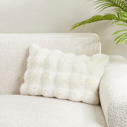 Ivory Bubble Faux Fur Pillow 12x20