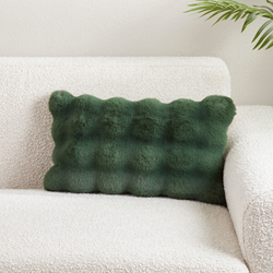 Jasper Green Bubble Faux Fur Pillow 20"