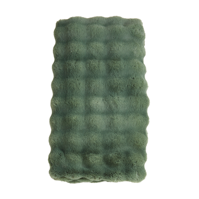 Jasper Green Bubble Faux Fur Throw