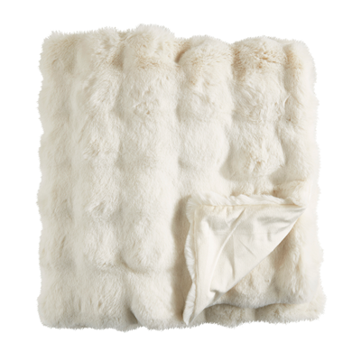 Ivory Bubble Faux Fur Throw