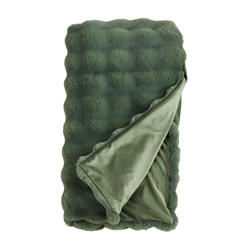 Jasper Green Bubble Faux Fur Throw