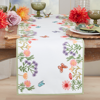 Flowers And Butterflies Runner