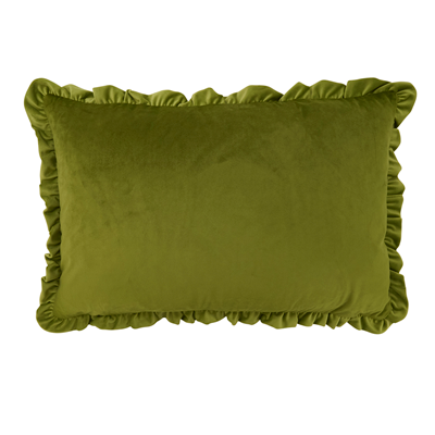 Kiwi Velvet Ruffle Pillow 16x24