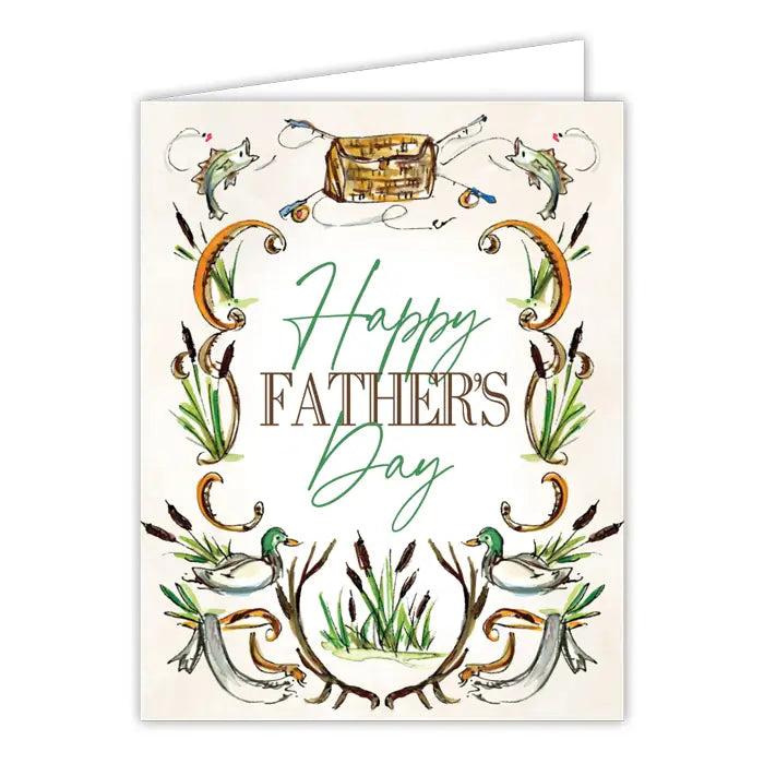 Happy Father's Day Fishing and Ducks Greeting Card