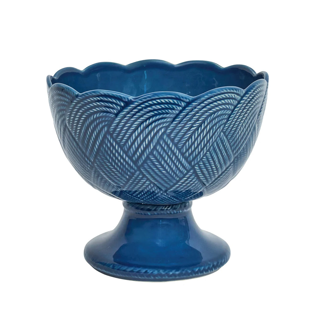 Mystic Knot Footed Bowl - Denim