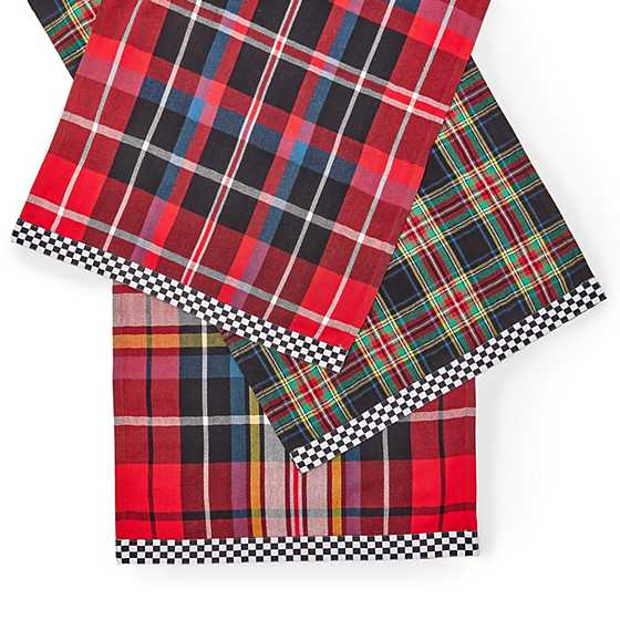 Tartan Check Assorted Woven Dish Towels, Set of 3