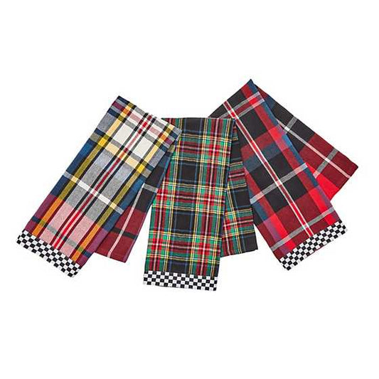 Tartan Check Assorted Woven Dish Towels, Set of 3