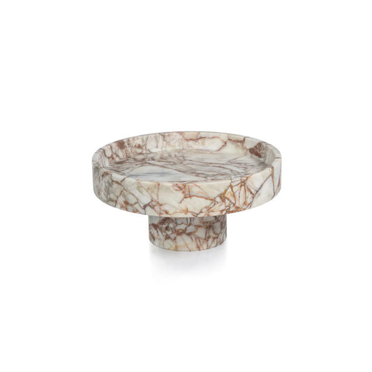Rosso Footed Marble Bowl